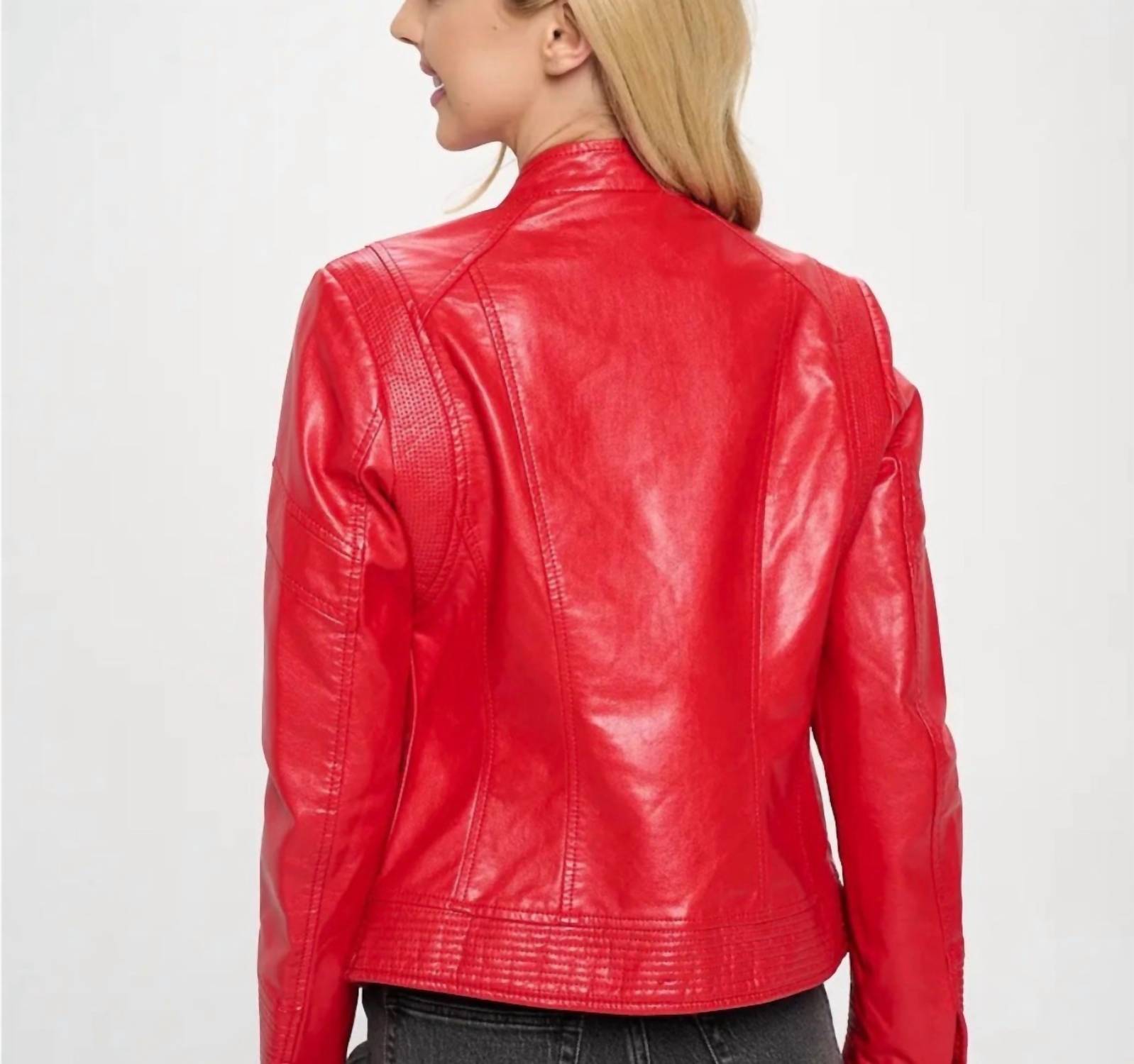 Coalition La - Long Sleeve Vegan Leather Jacket