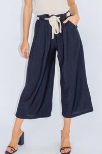 Lush - TIE BELT WIDE LEG PANTS