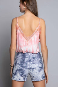 Frappe Tie Dye Eyelash Trim Camisole