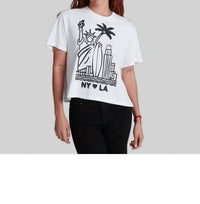 ASKK NY Shrunken Short Sleeve Boy Tee in ny la - women's t-shirt - view 4