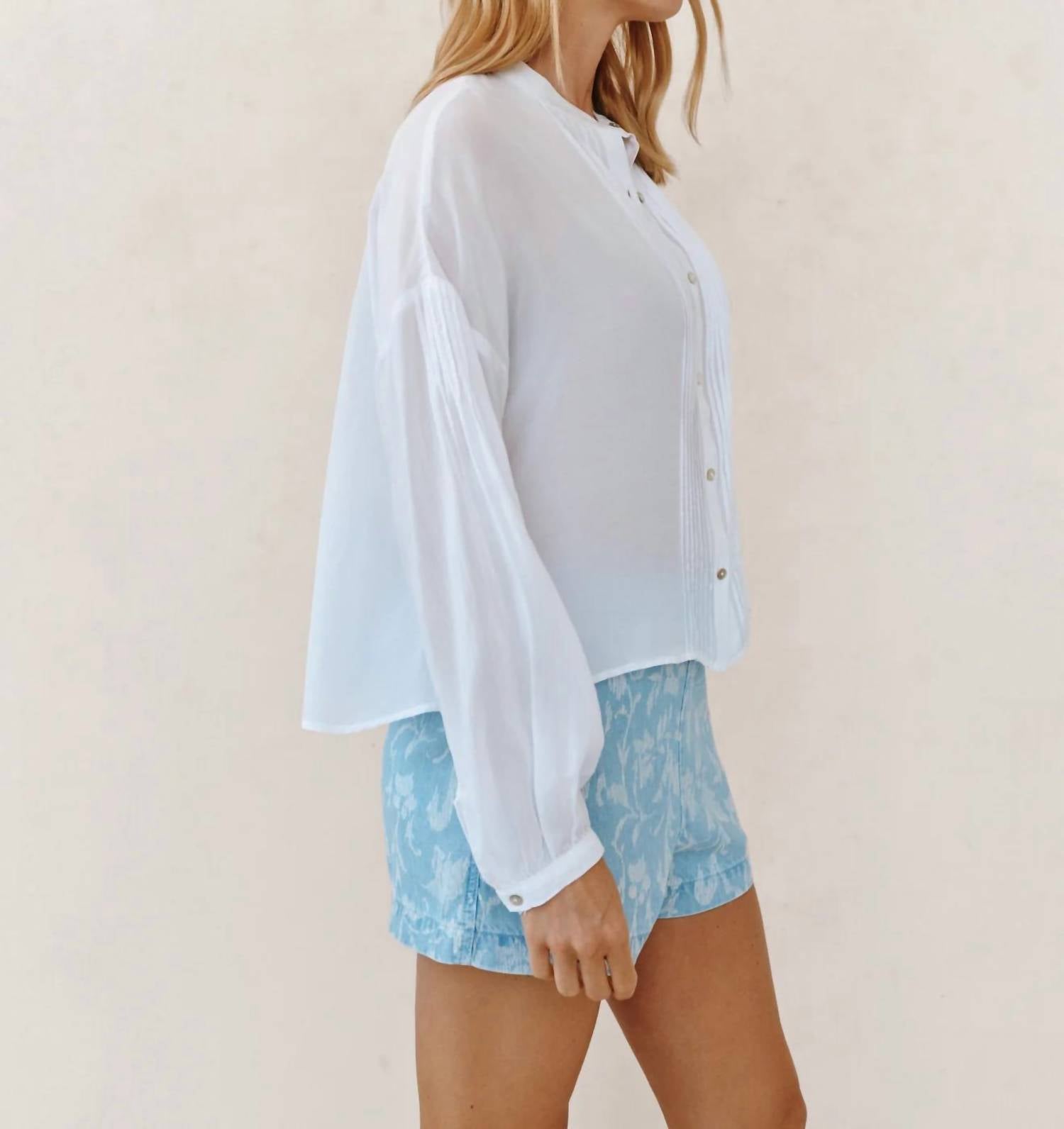 Bella Dahl - Long Sleeve Drop Shoulder Pintuck Shirt