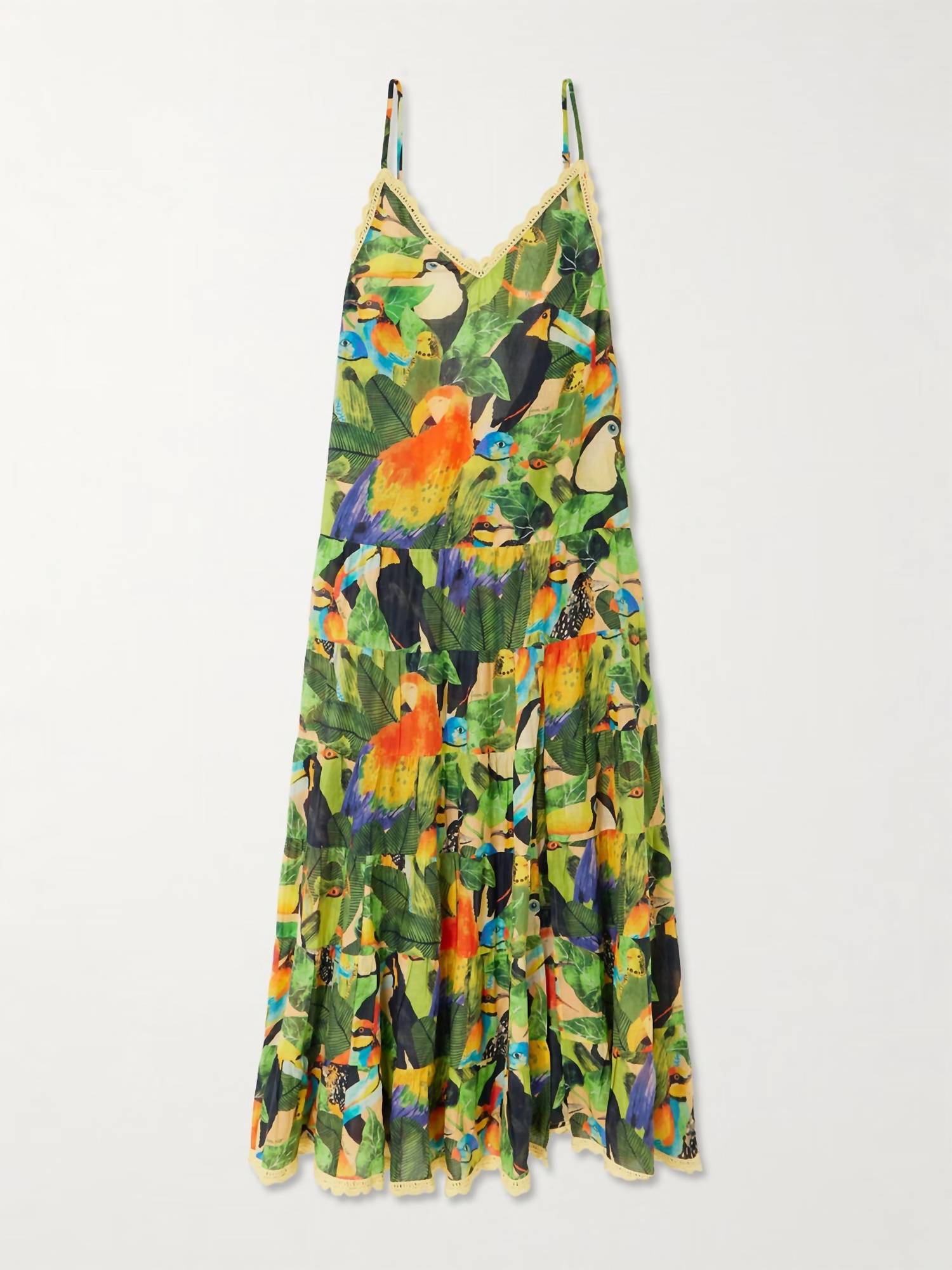 Farm Rio - Bird Leaves Long Dress
