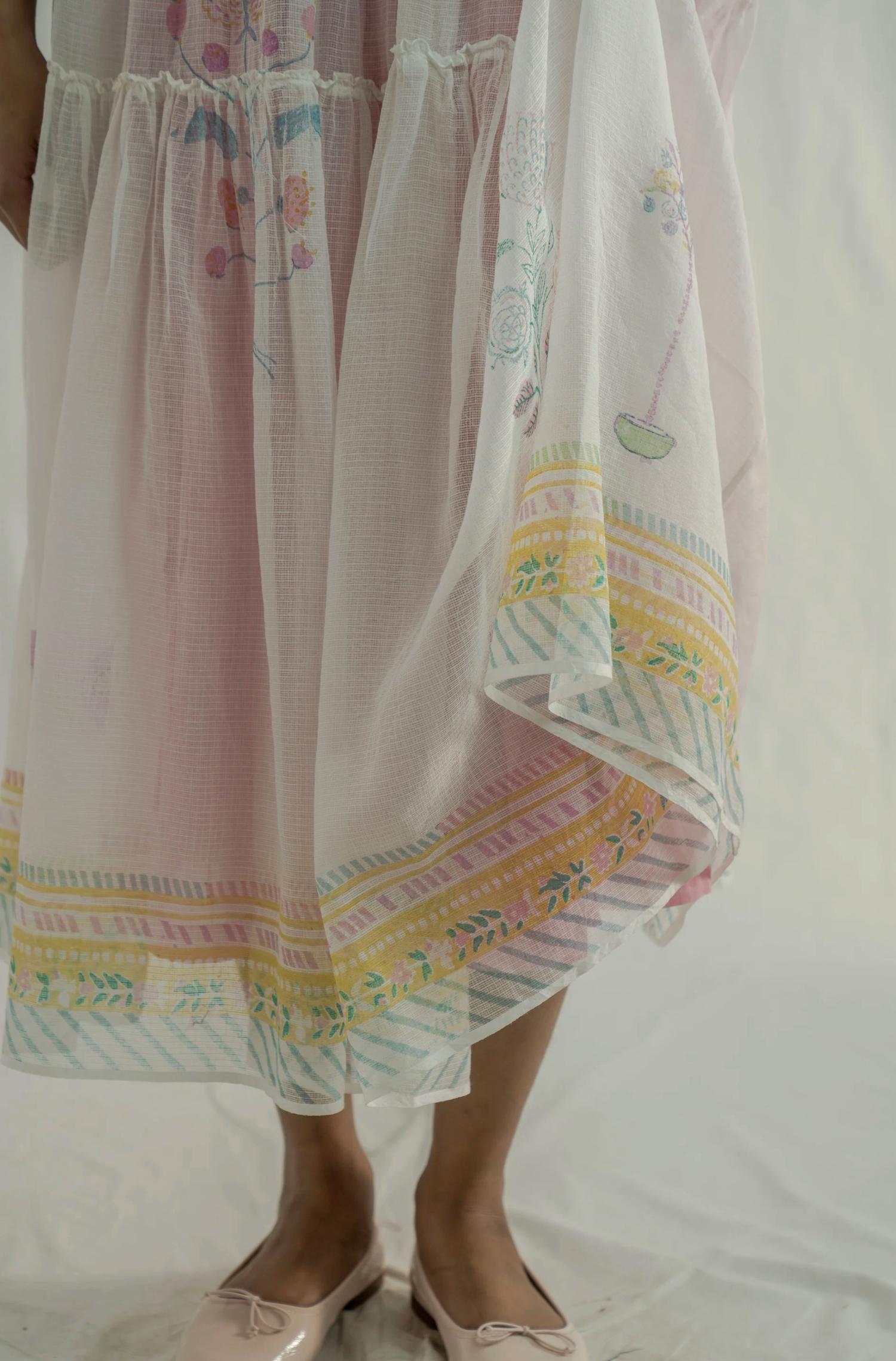 Eka Design Studio - Overlay Stripe Tiered Maxi Dress