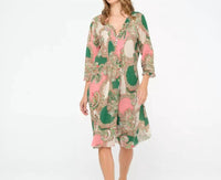 oneseason Faro Middy Poppy Midi Dress in green - women's dress