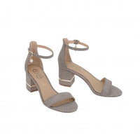 Exe Women's Penny Heel Sandal in champange - women's heels - detail view