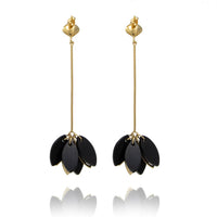 Georgina Jewelry - Women's Onyx Leaf Earrings
