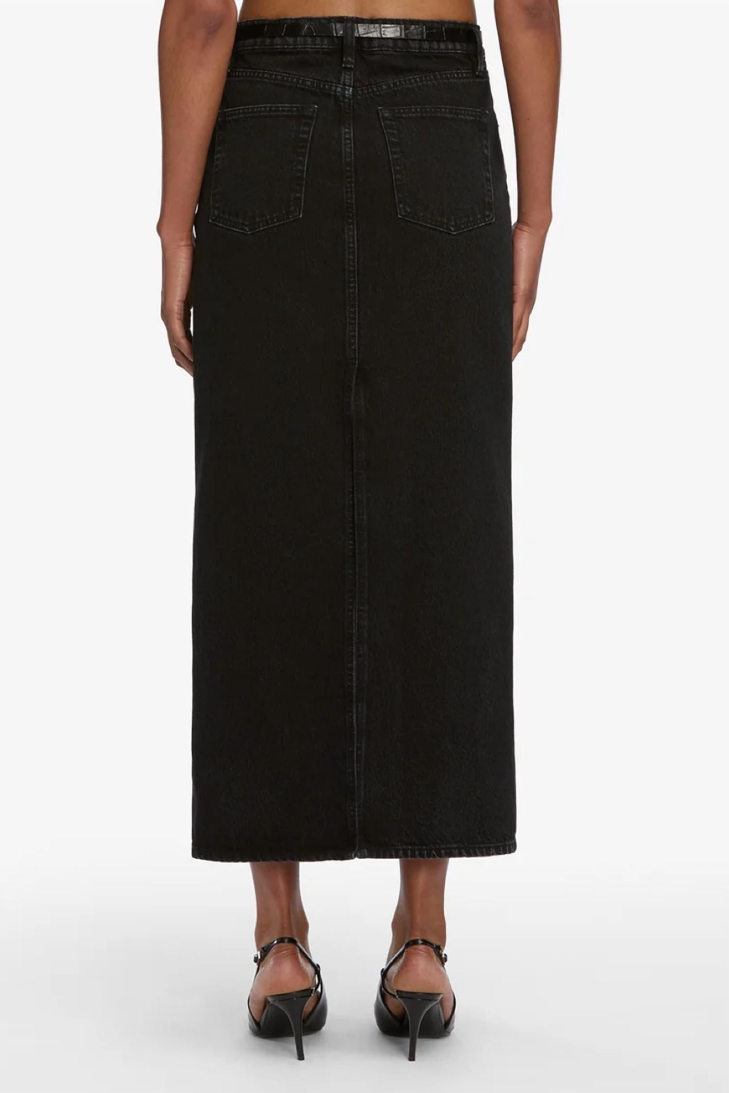 FRAME Column Skirt in sutro - women's skirt - detail view