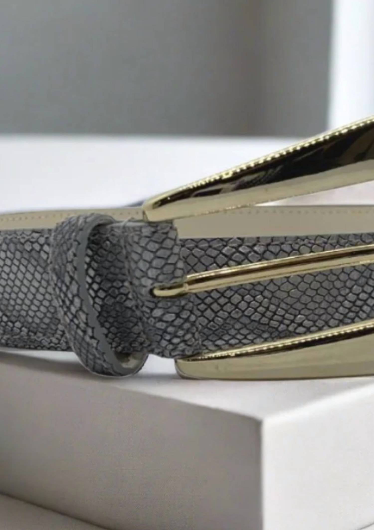 Berge - Women's Exotic Print Bold Buckle Belt