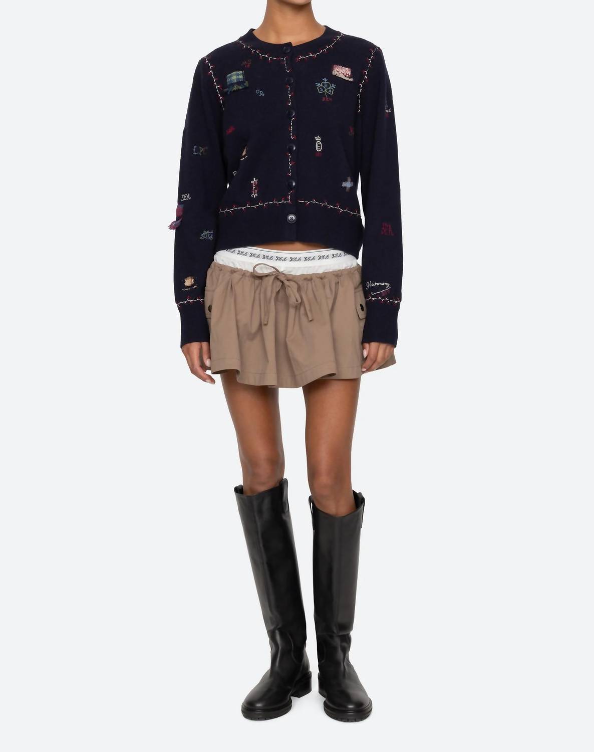 Sea - Claira Embroidered Knit Cardigan
