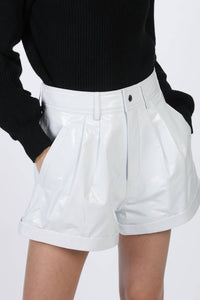 LEATHER WHITE SHORTS