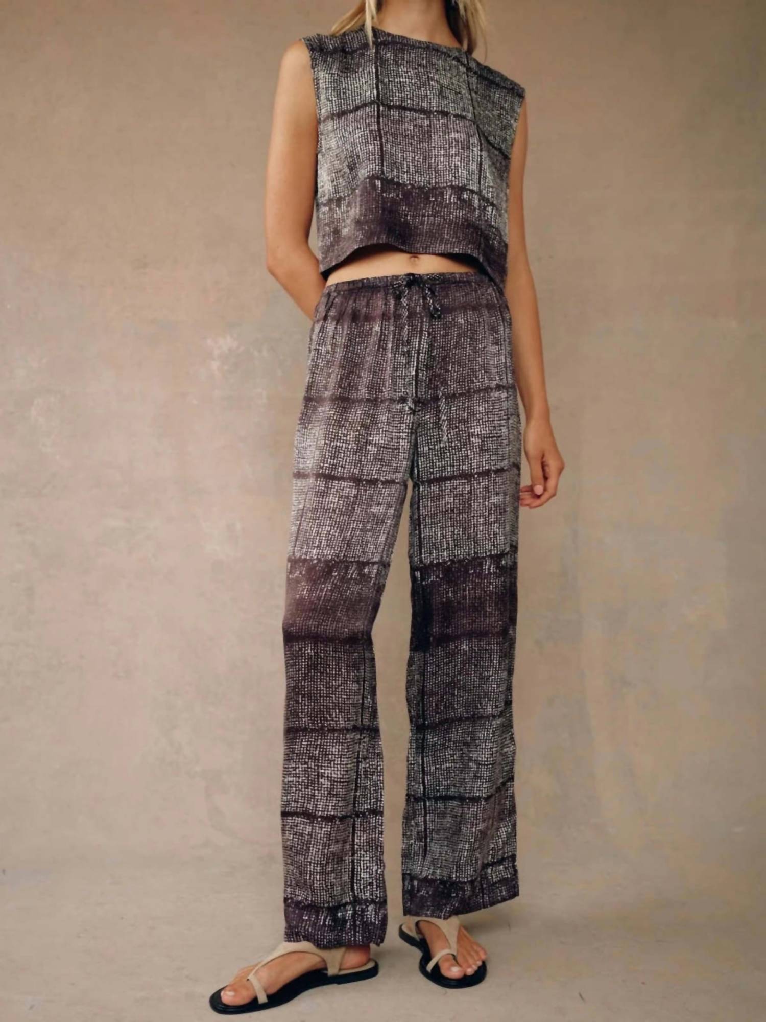 Bella Dahl - Wide Leg Printed Textured Pants