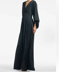 SACHIN & BABI Jenny Satin Crepe Gown in black - women's dress - view 4