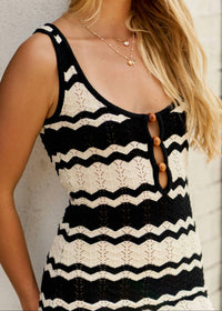 Hersy - Striped Crochet Midi Dress
