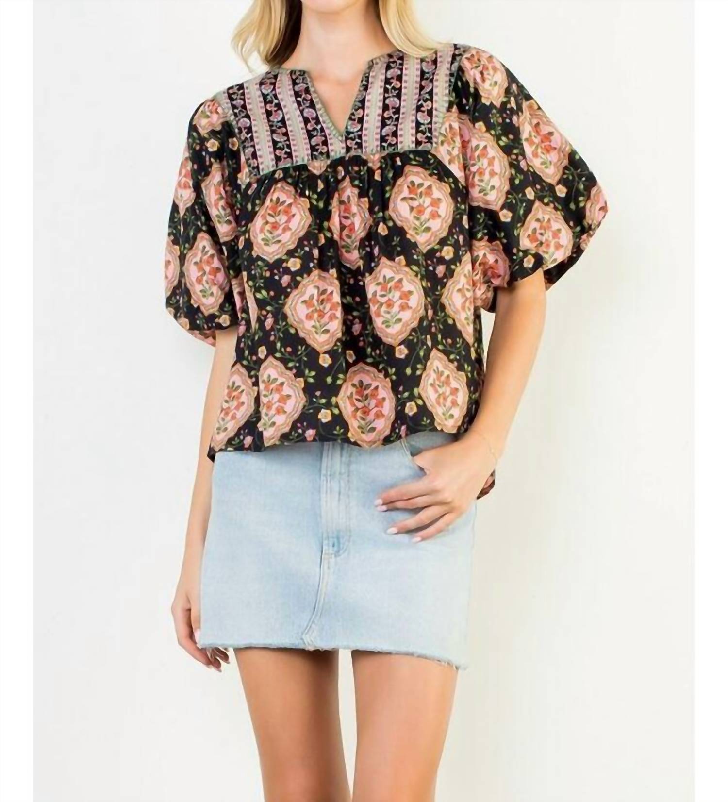 Thml - Floral Puff Sleeve Top