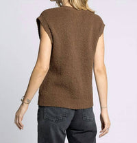 Thread & Supply Emma Cardigan in coffee bean - women's cardigan - alternate view