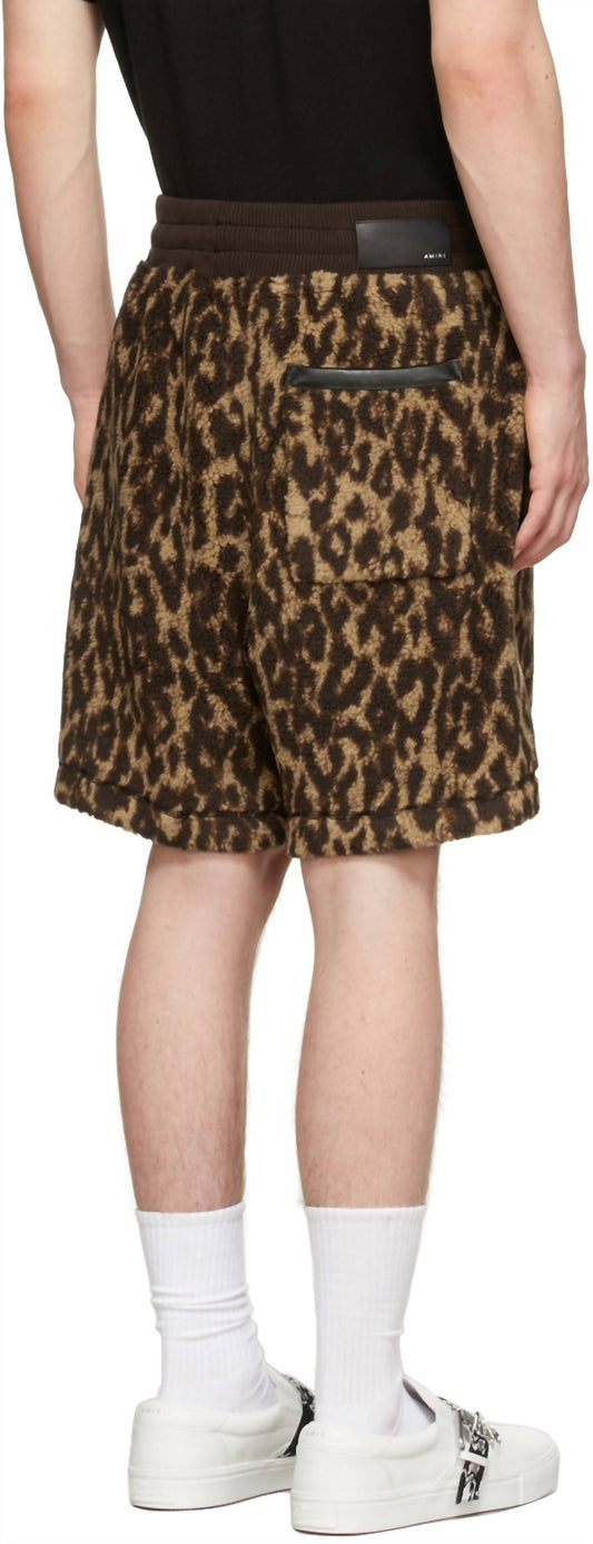 Amiri - Printed Leopard Fleece Shorts