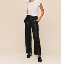 Bella Dahl Faux Leather Pants in black - women's pants