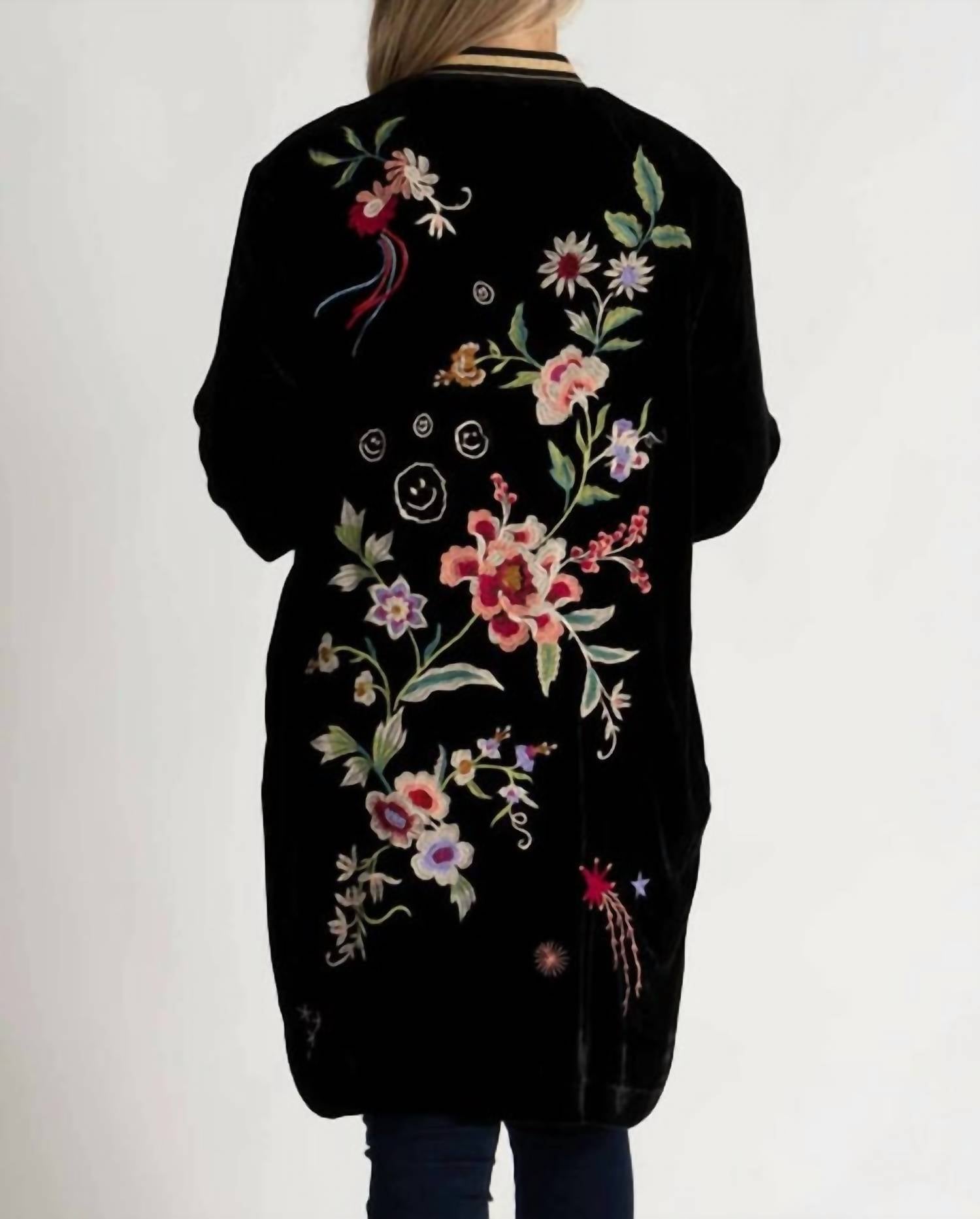 Johnny Was - LONG VELVET BOMBER JACKET COLETTE