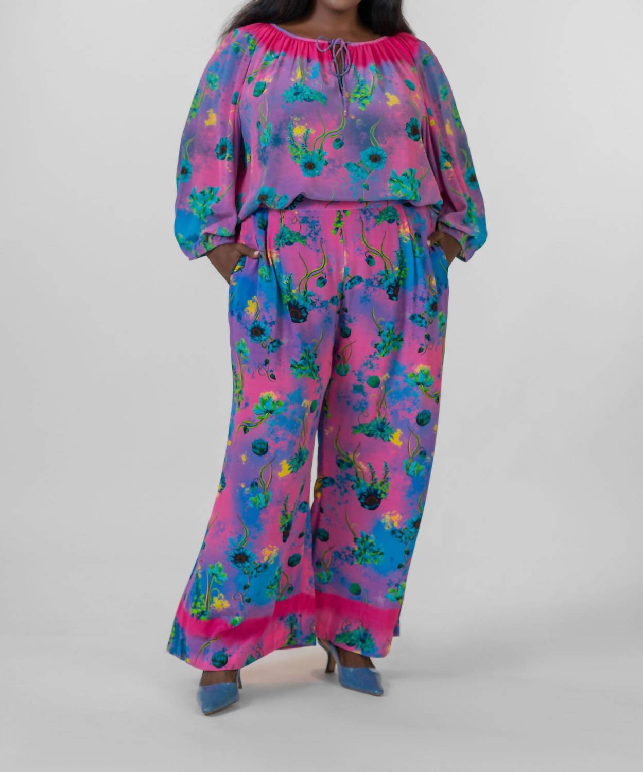 La Fuori - FLORAL PURPLE PANTS
