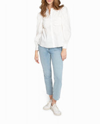 Nicole Miller - Cotton Poplin Button Down Top