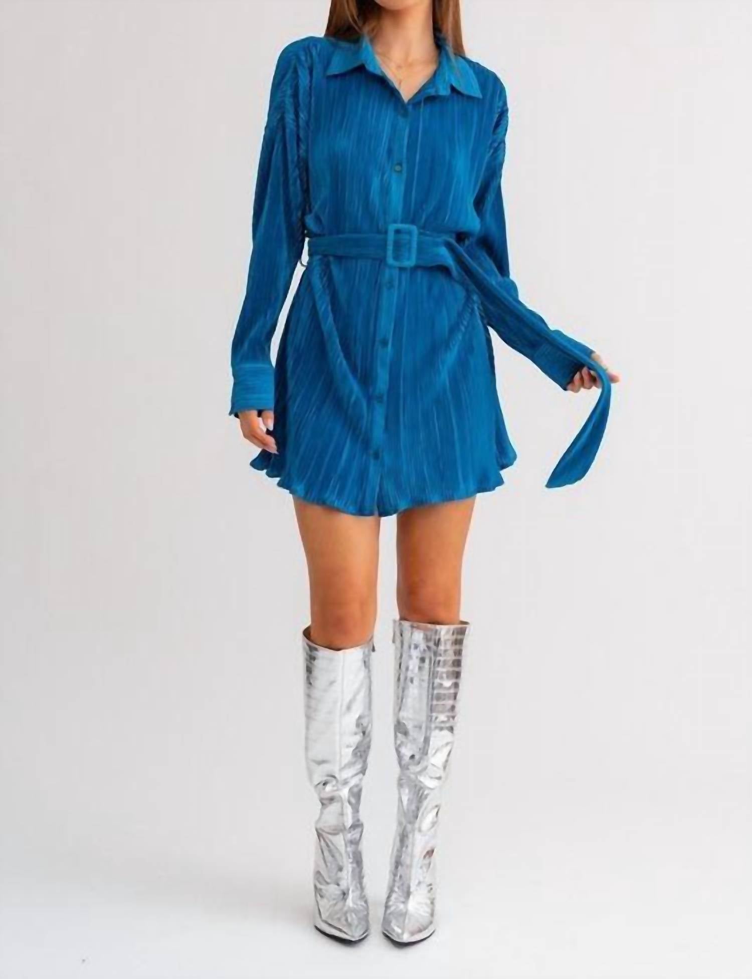 Disco Avenue Retro Radiant Dress in blue - women's dress - view 6