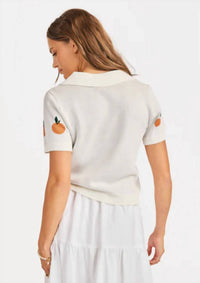 Sadie & Sage - Citron Embroidered Knit Shirt
