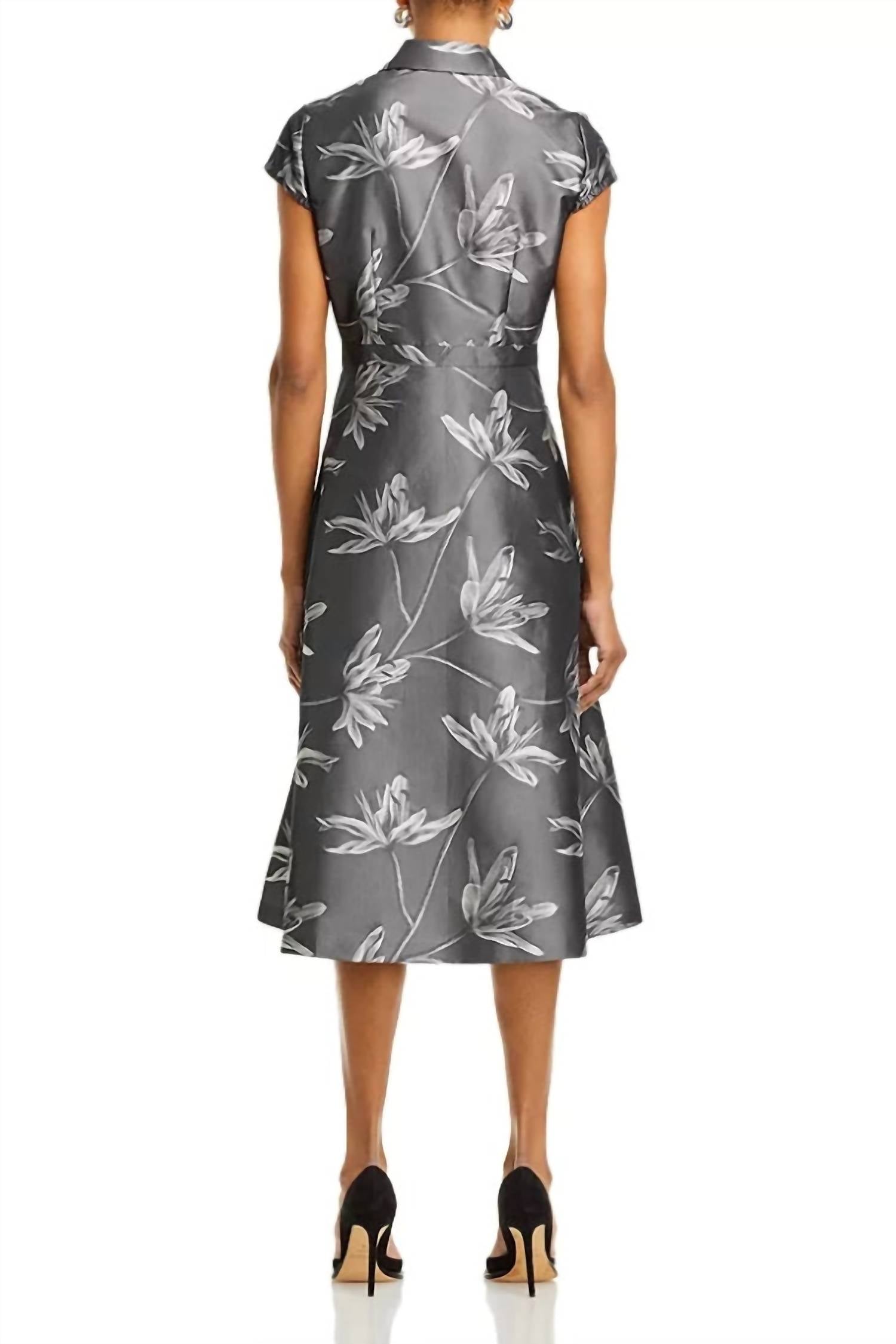 Aidan Mattox - Women's Floral Jacquard Midi Dress