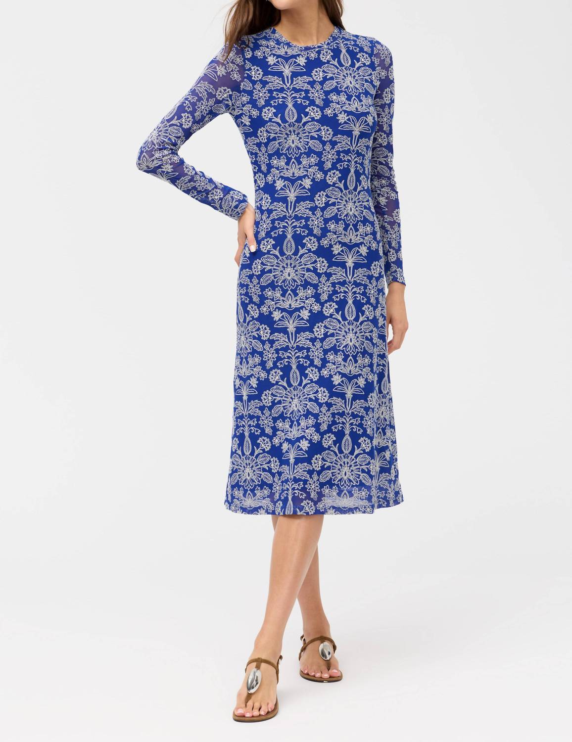 Johnny Was SHELLY MIDI MESH DRESS in klaudia - women's dress