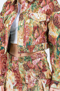 American Bazi - Autumn Jacquard Crop Jacket