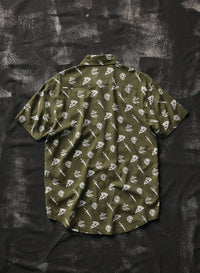 Pyknic - Pizza Slayer Tattoo Flash Casual Button Up Shirt