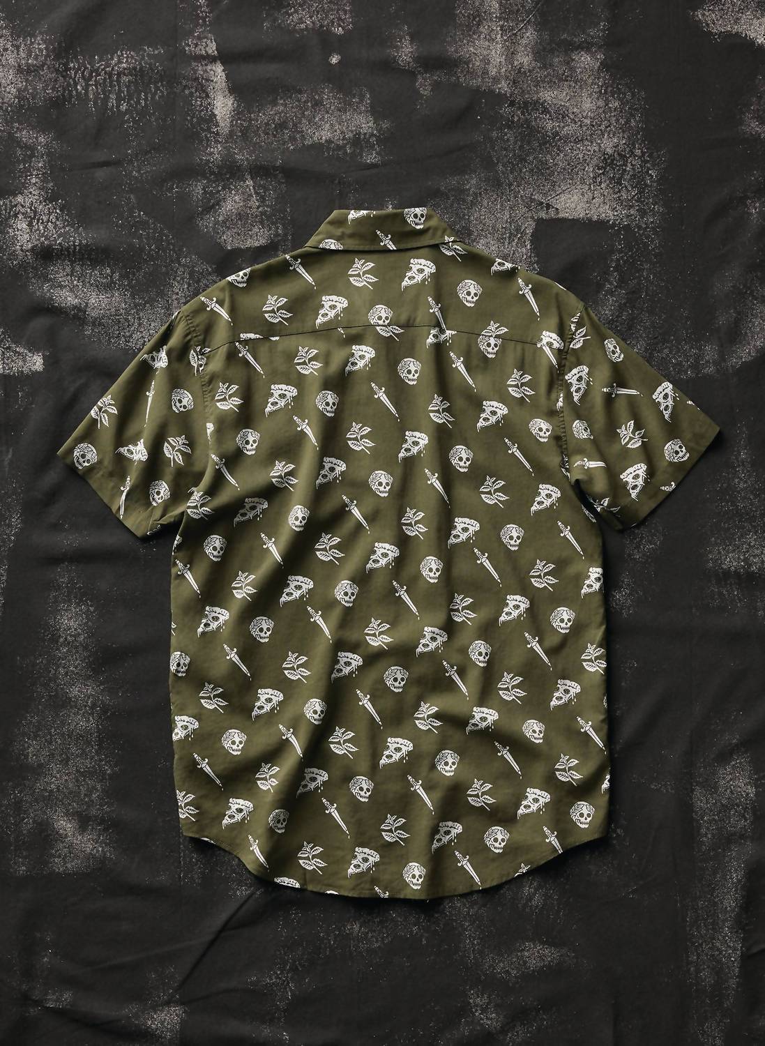 Pyknic - Pizza Slayer Tattoo Flash Casual Button Up Shirt