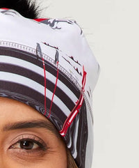 krimson klover Illustrated Beanie in apres anyone red - women's hat - detail view