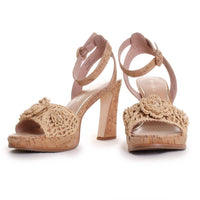 DONALD PLINER Women's Baybi Heeled Cork Sandals in natural - women's sandal