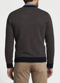 PETER MILLAR Norwegian Fisherman Crew Sweater in navy - women's sweater - detail view