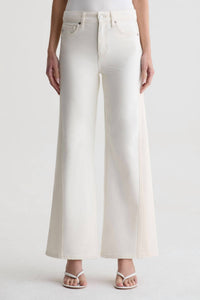 AG Jeans Women's Saige High Rise Wide Leg Trousers in powder ecru - women's jeans