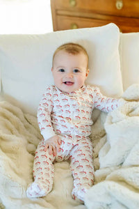 Lila + Hayes - Baby's Hot Cocoa Santa Parker Zip-up Pajama