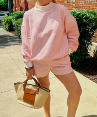Lilbelle By Lilbelle - Lucy Oversized Striped Mockneck Sweatshirt