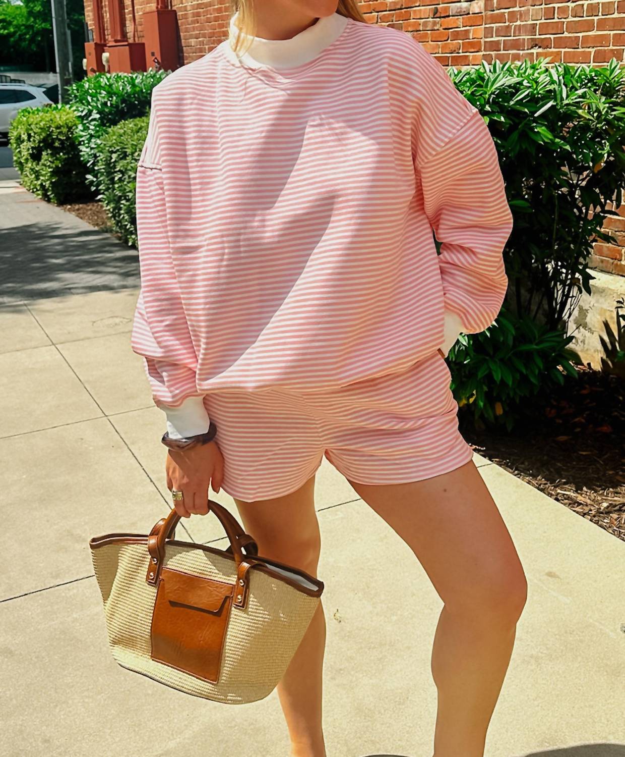 Lilbelle By Lilbelle - Lucy Oversized Striped Mockneck Sweatshirt