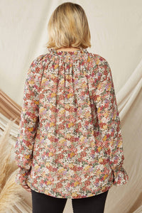 Entro - Ruffle Detail V Neckline Blouse