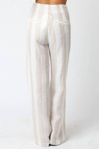 Olivaceous - Stripe Linen Pant