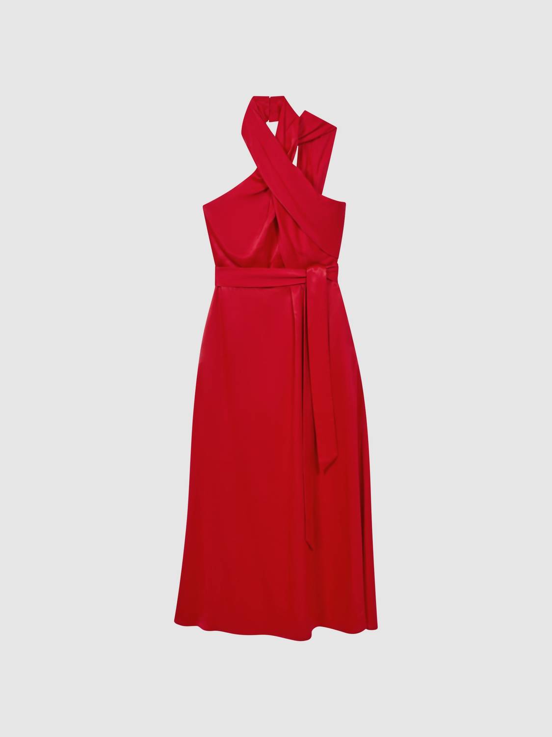 Reiss - Vida Satin Halter Neck Dress