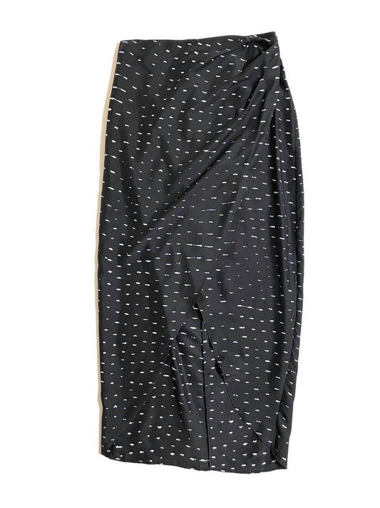 Stevie May - Women's Faux Wrap Silk Abstract Print Midi Skirt