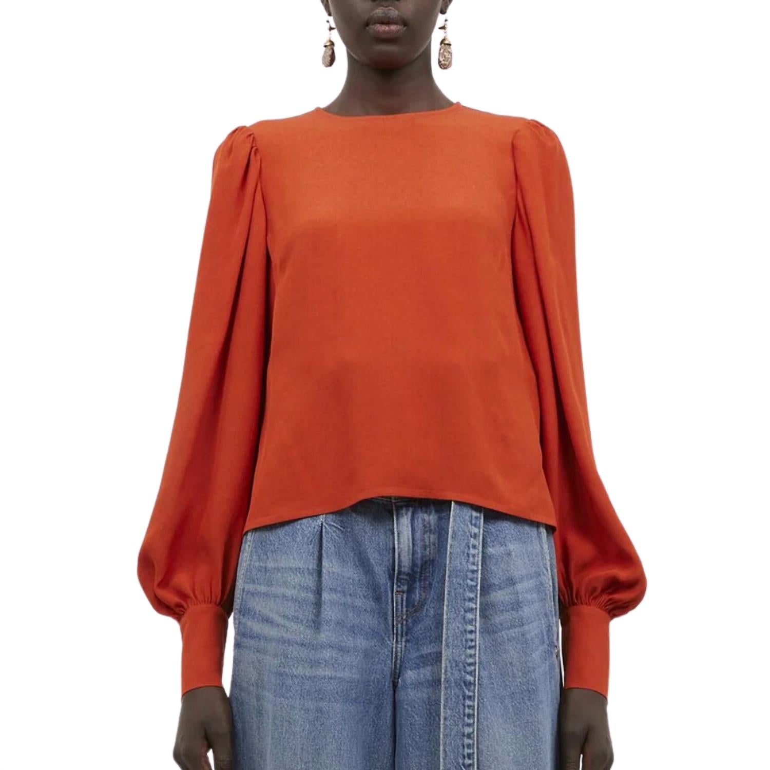 Ulla Johnson Women's Lilliana Blouse in red oxide - women's blouse