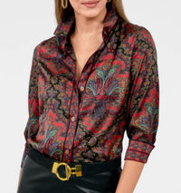 Gretchen Scott - Passion Paisley Boyfriend Shirt