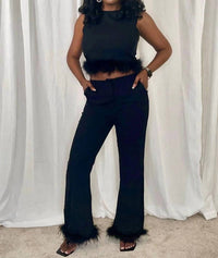 Rivir - Running Things Feather Trim Pant Set