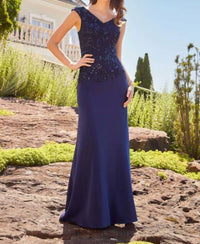 Mgny - Lace Bodice V-neck Dress
