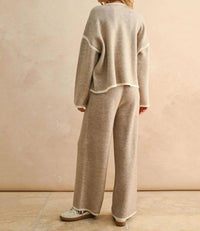 Miou Muse - High Neck Long Sleeve Sweater Top