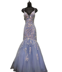 Ellie Wilde - Women's Floral Sequin Fit And Flare Prom Dress