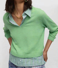 J. Society Long Sleeve Twofer Sweater in spearmint - women's sweater
