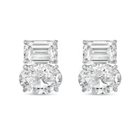 Diana M Jewels - Women's Emerald & Oval Lab-grown Diamond Stud Earrings (3.00 Tcw) - Signature